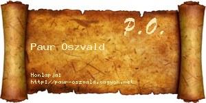 Paur Oszvald névjegykártya